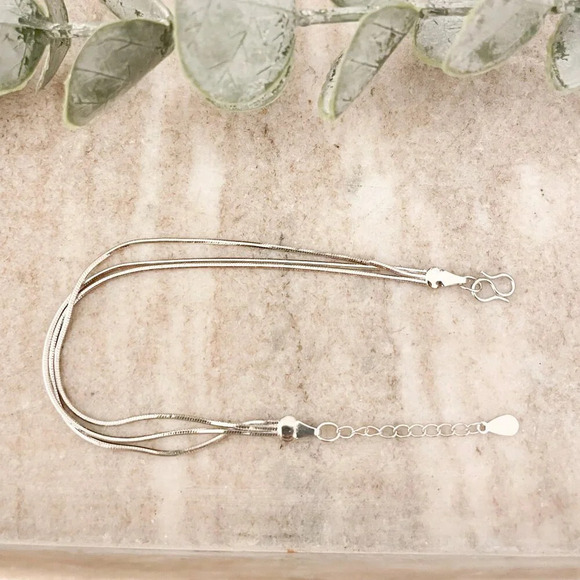 925 Sterling Silver Multi-Layer Triple Layer Bracelet Dainty Minimalist Bracelet - Picture 3 of 5